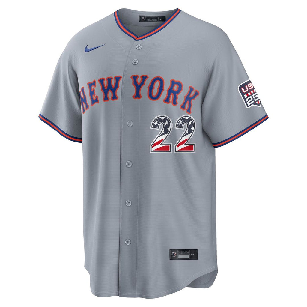 Fourth of July New York Mets Juan Soto Nike Gray USA 250 Stadium Jersey product image 2, provided for visual reference and