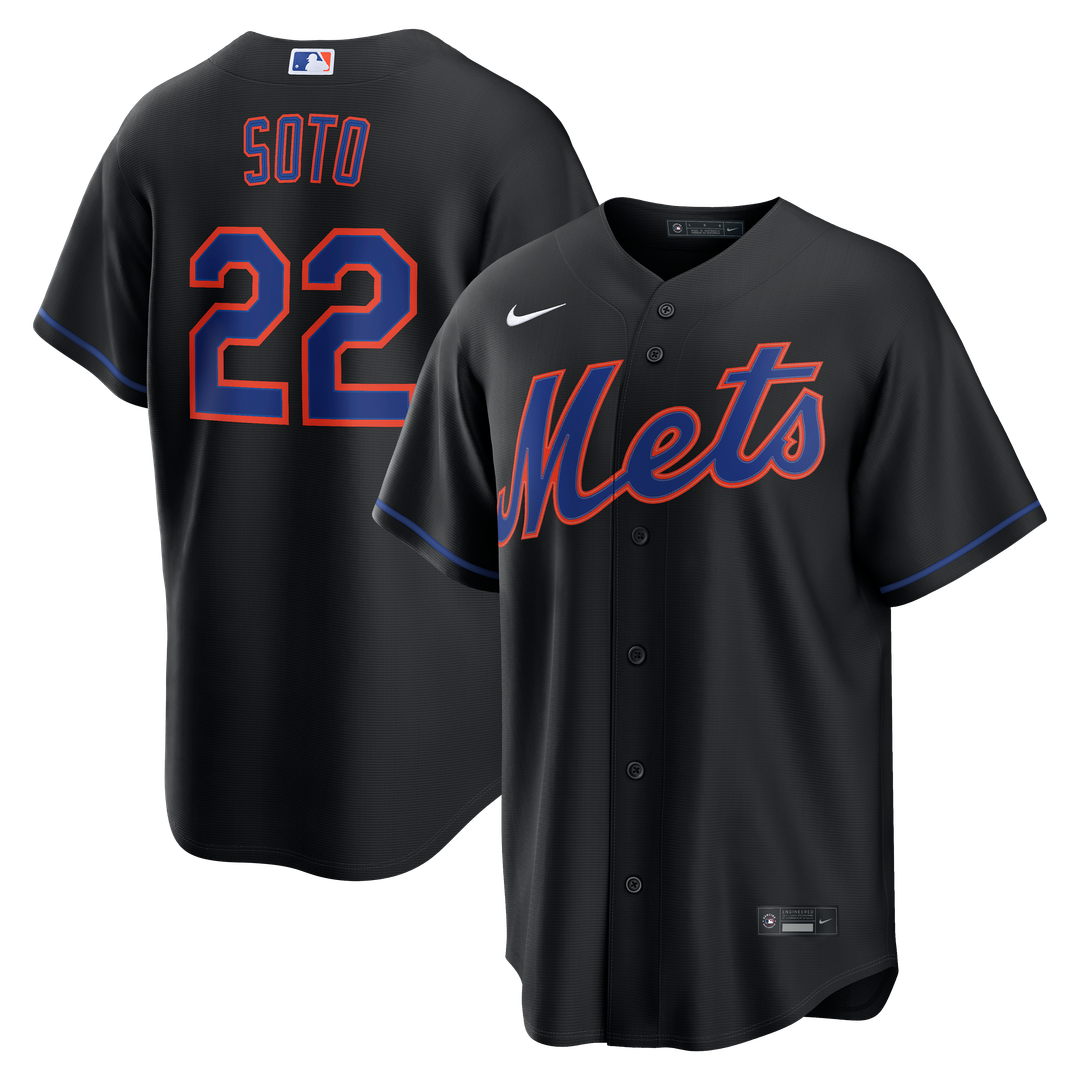 New York Mets Juan Soto Nike Black Alternate Replica Jersey product image 4, provided for visual reference and product