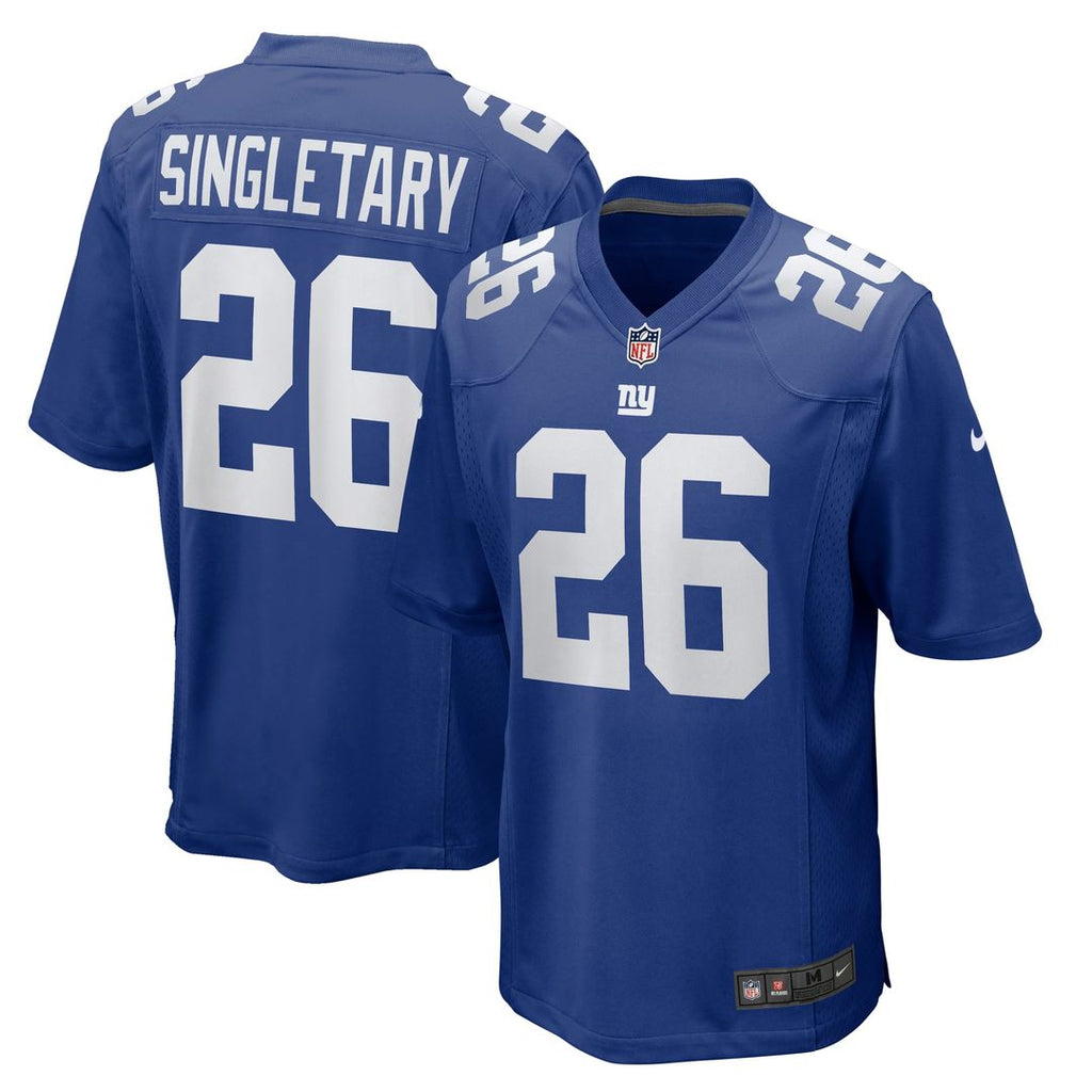 New York Giants Devin Singletary Nike Royal Team Game Jersey product image 1, provided for visual reference and product