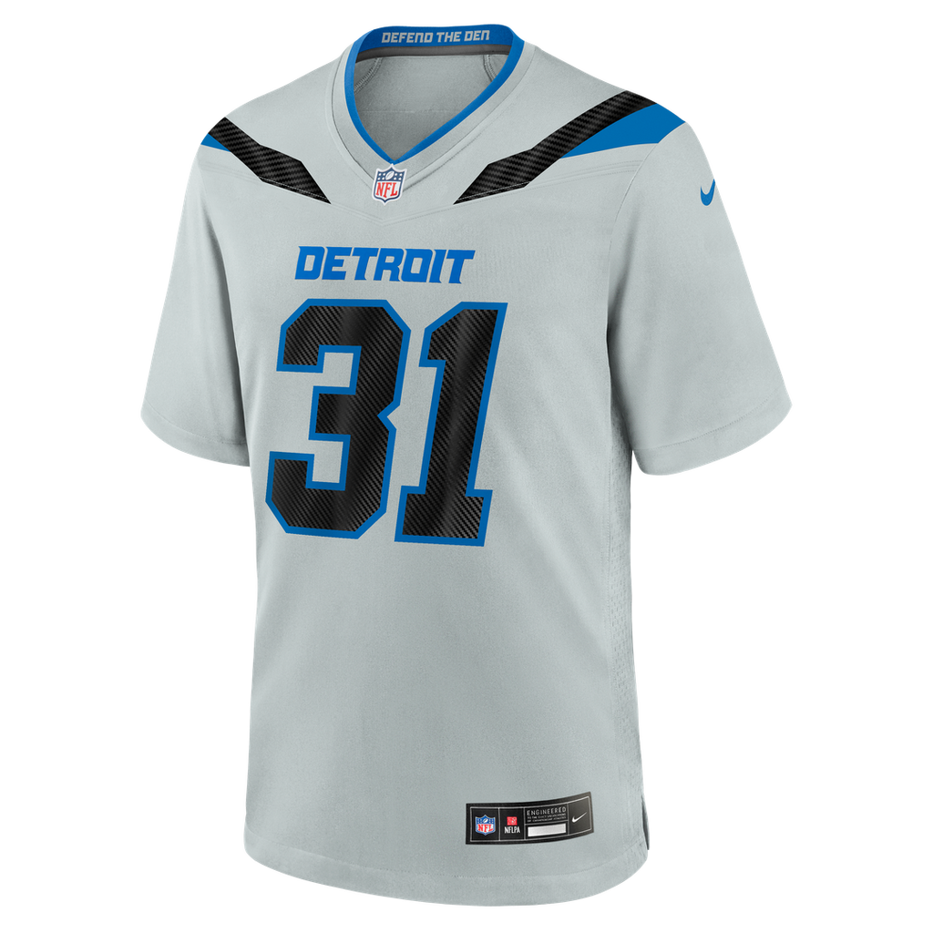 Detroit Lions Kerby Joseph Nike Silver 2026 Rivalries Collection Game Jersey product image 2, provided for visual reference