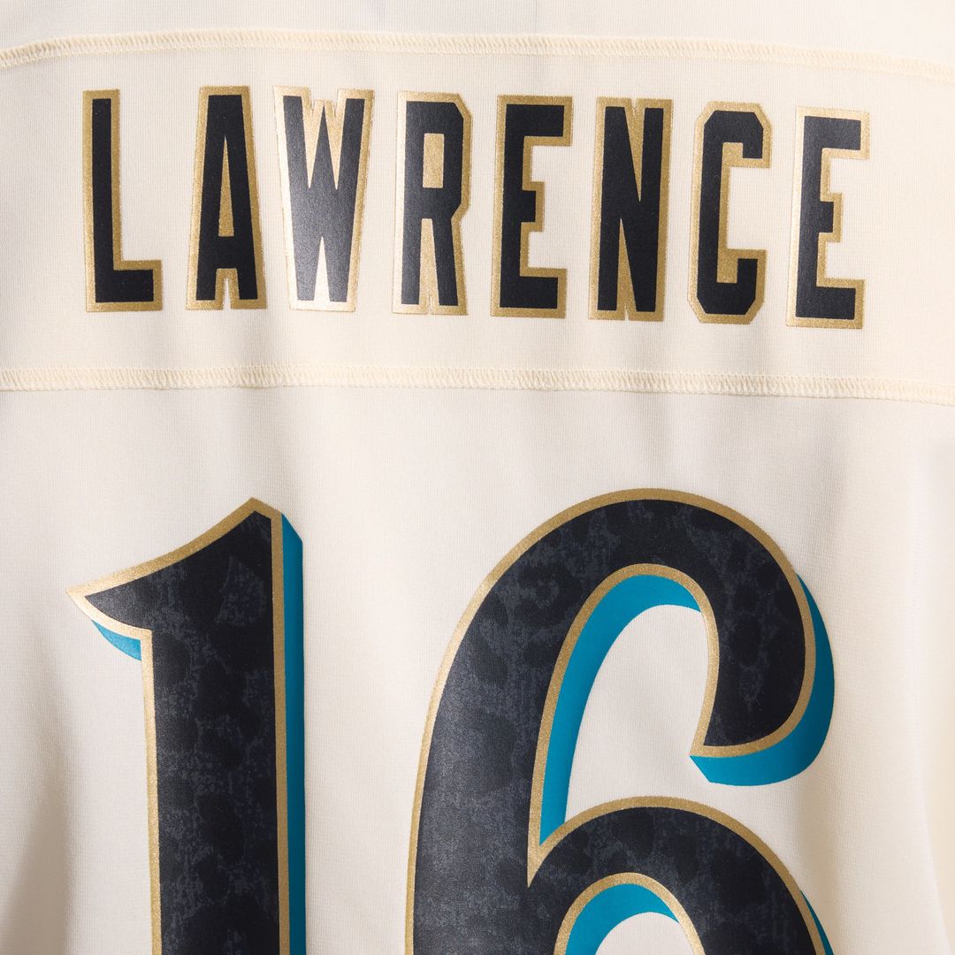 Jacksonville Jaguars Trevor Lawrence Nike Natural 2026 Rivalries Collection Game Jersey product image 18, provided for