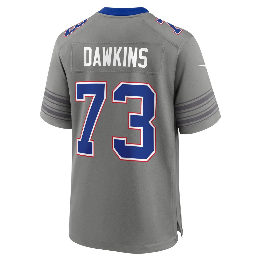 Buffalo Bills Dion Dawkins Nike Gray Nickel City Game Jersey product image 3, provided for visual reference and product
