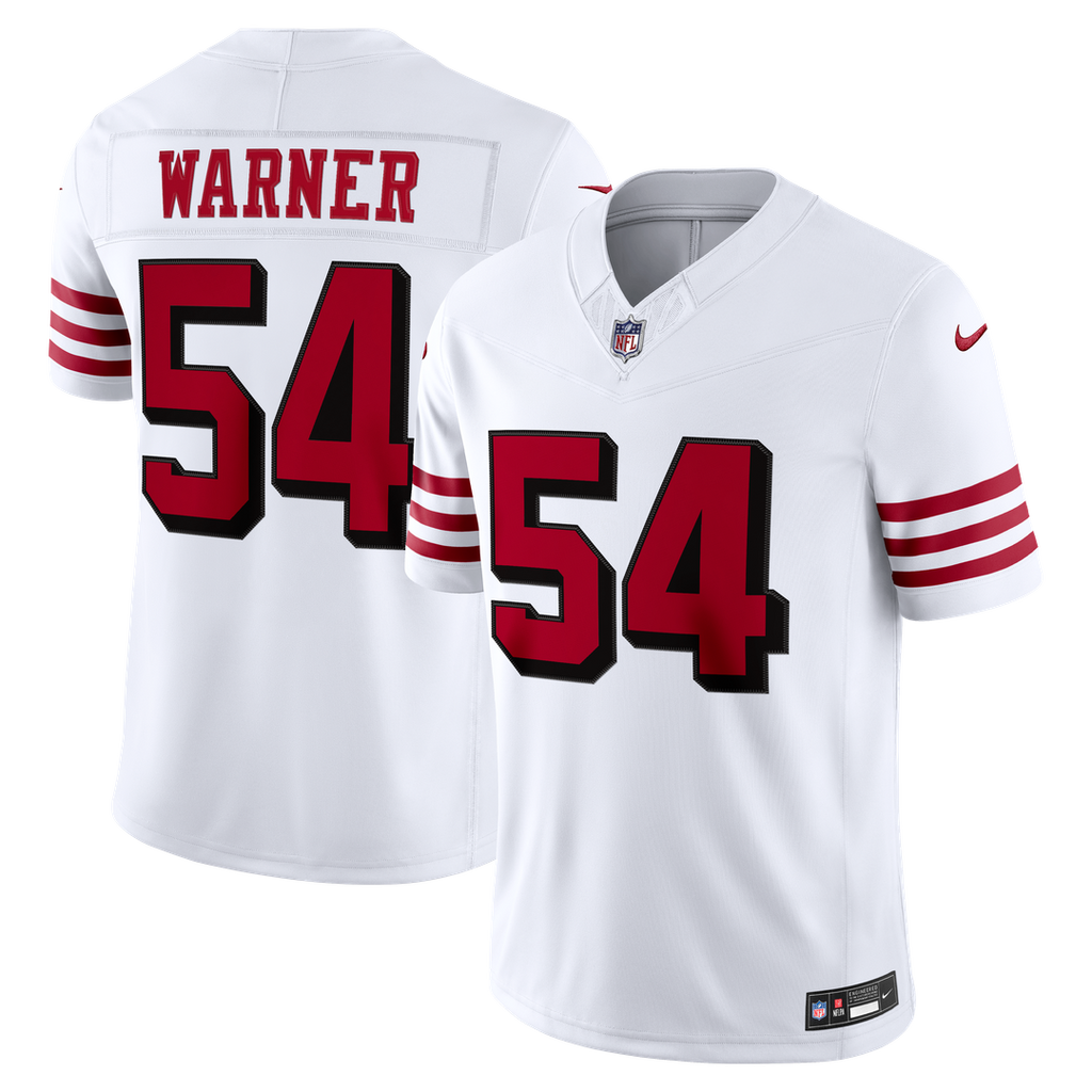 San Francisco 49ers Fred Warner Nike White Alternate Vapor F.U.S.E. Stitched Limited Jersey product image 1, provided for