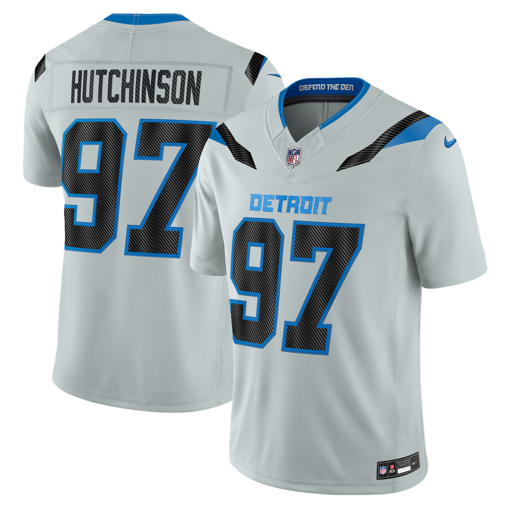 Detroit Lions Aidan Hutchinson Nike Silver 2026 Rivalries Collection Stitched Limited Jersey product image 1, provided for
