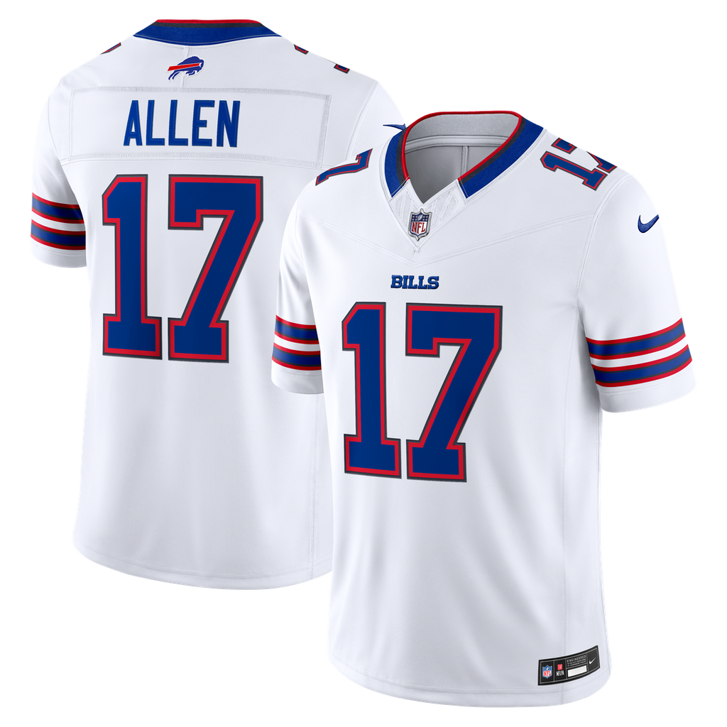 Buffalo Bills Josh Allen Nike White Vapor F.U.S.E. Stitched Limited Jersey product image 1, provided for visual reference