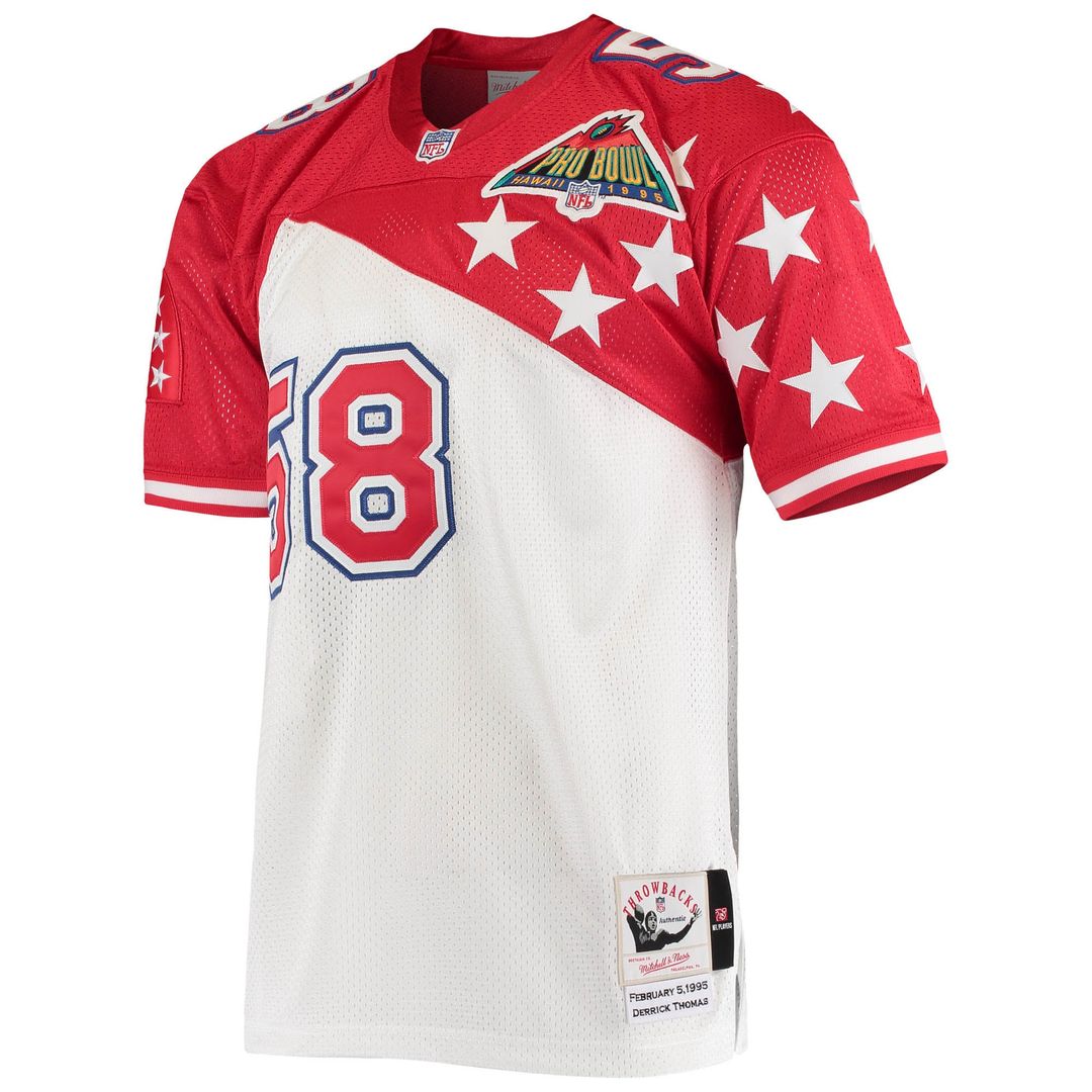 AFC Derrick Thomas Mitchell & Ness White/Red 1995 Pro Bowl Authentic Jersey product image 2, provided for visual reference