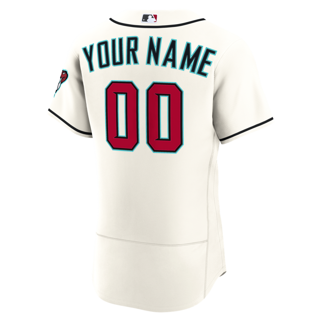 Arizona Diamondbacks Nike Cream Home Authentic Custom Jersey product image 3, provided for visual reference and product