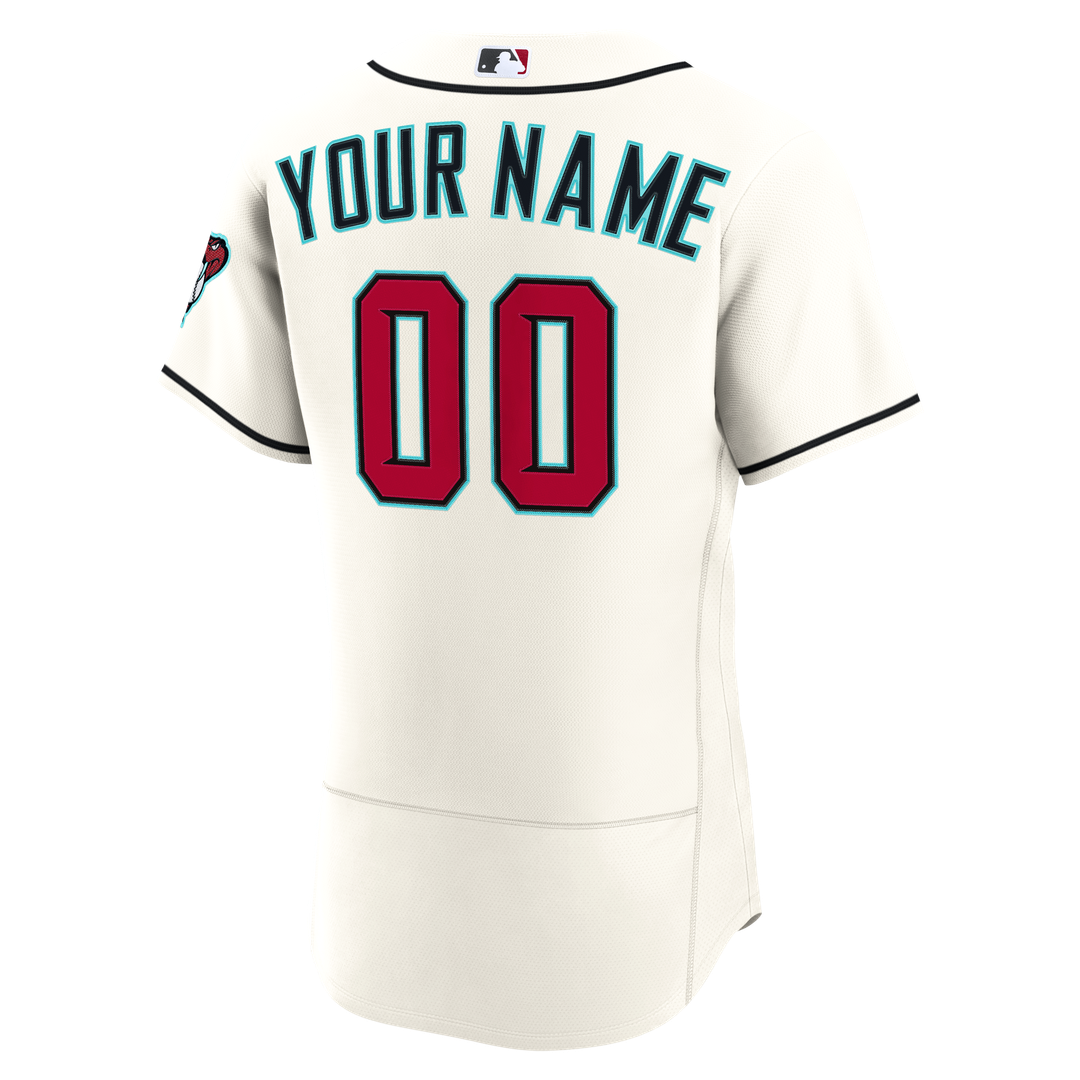 Arizona Diamondbacks Nike Cream Home Authentic Custom Jersey product image 3, provided for visual reference and product