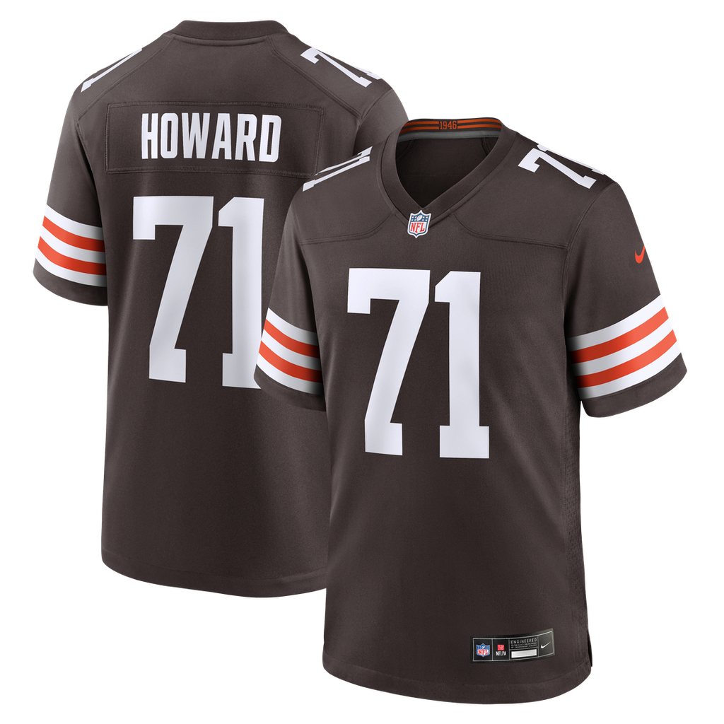 Cleveland Browns Tytus Howard Nike Brown Team Game Jersey product image 1, provided for visual reference and product detail