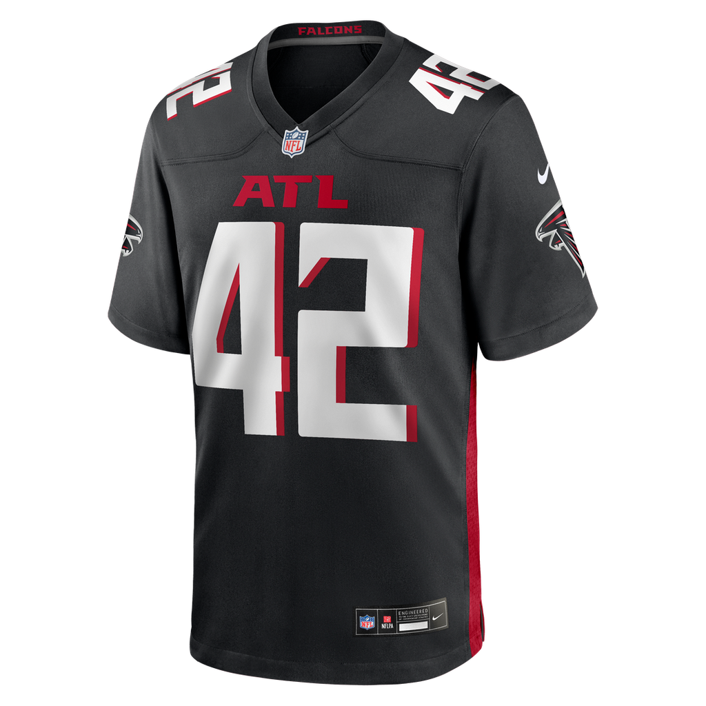 Atlanta Falcons Josh Woods Nike Black Team Game Jersey product image 2, provided for visual reference and product detail
