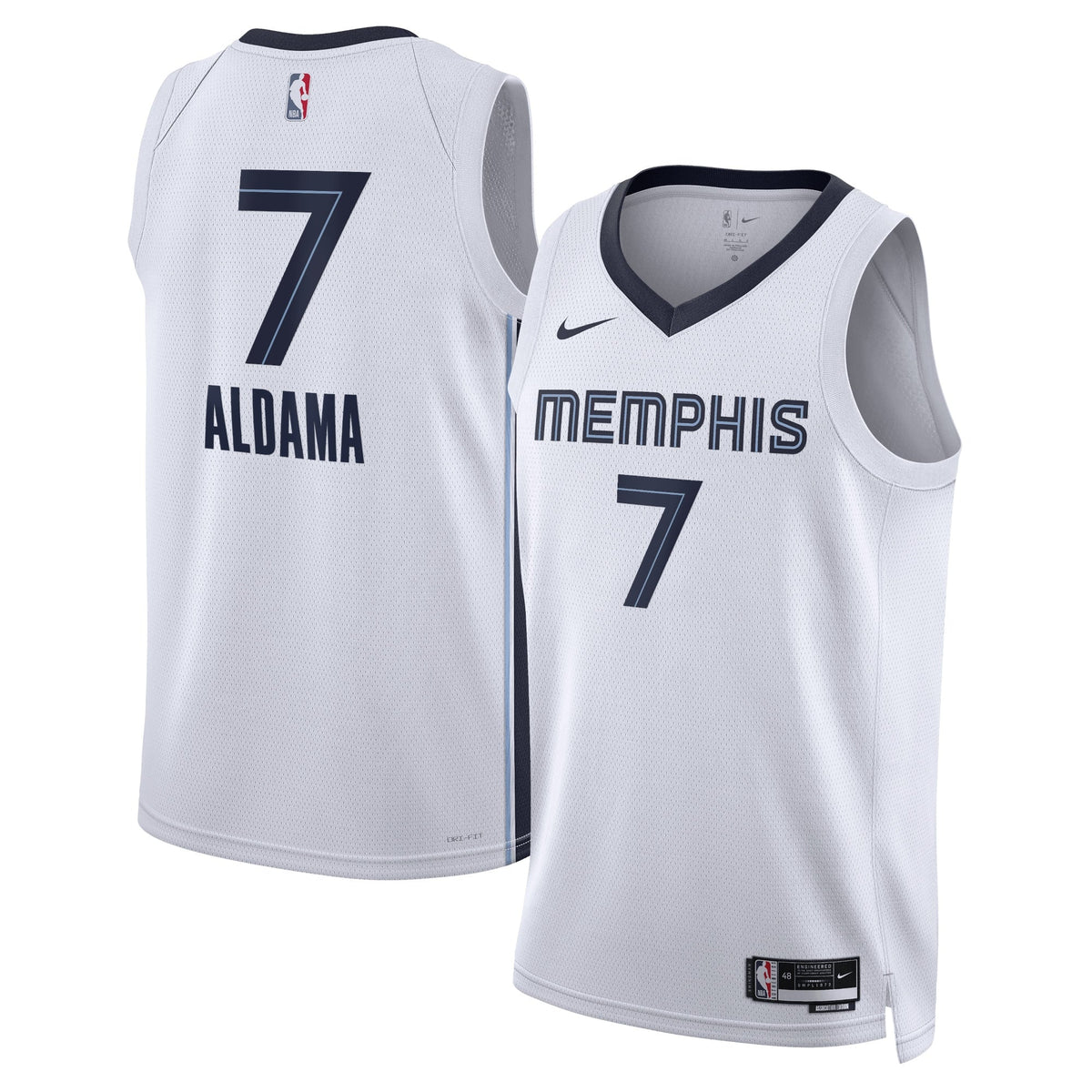 Memphis Grizzlies Nike Association Edition Swingman Jersey - White - Santi Aldama - Unisex product image 1, provided for