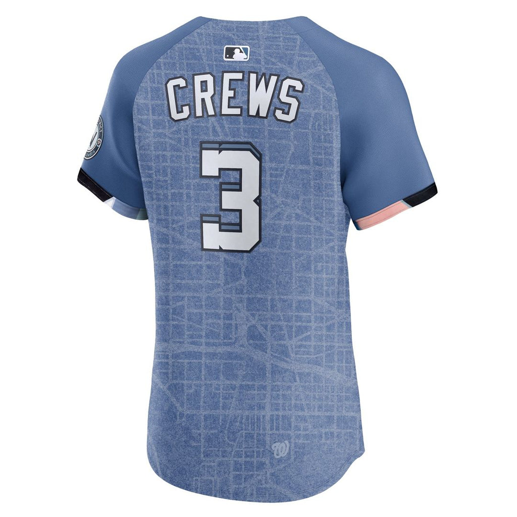Washington Nationals Dylan Crews Nike Blue 2025 City Connect Elite Player Jersey product image 3, provided for visual