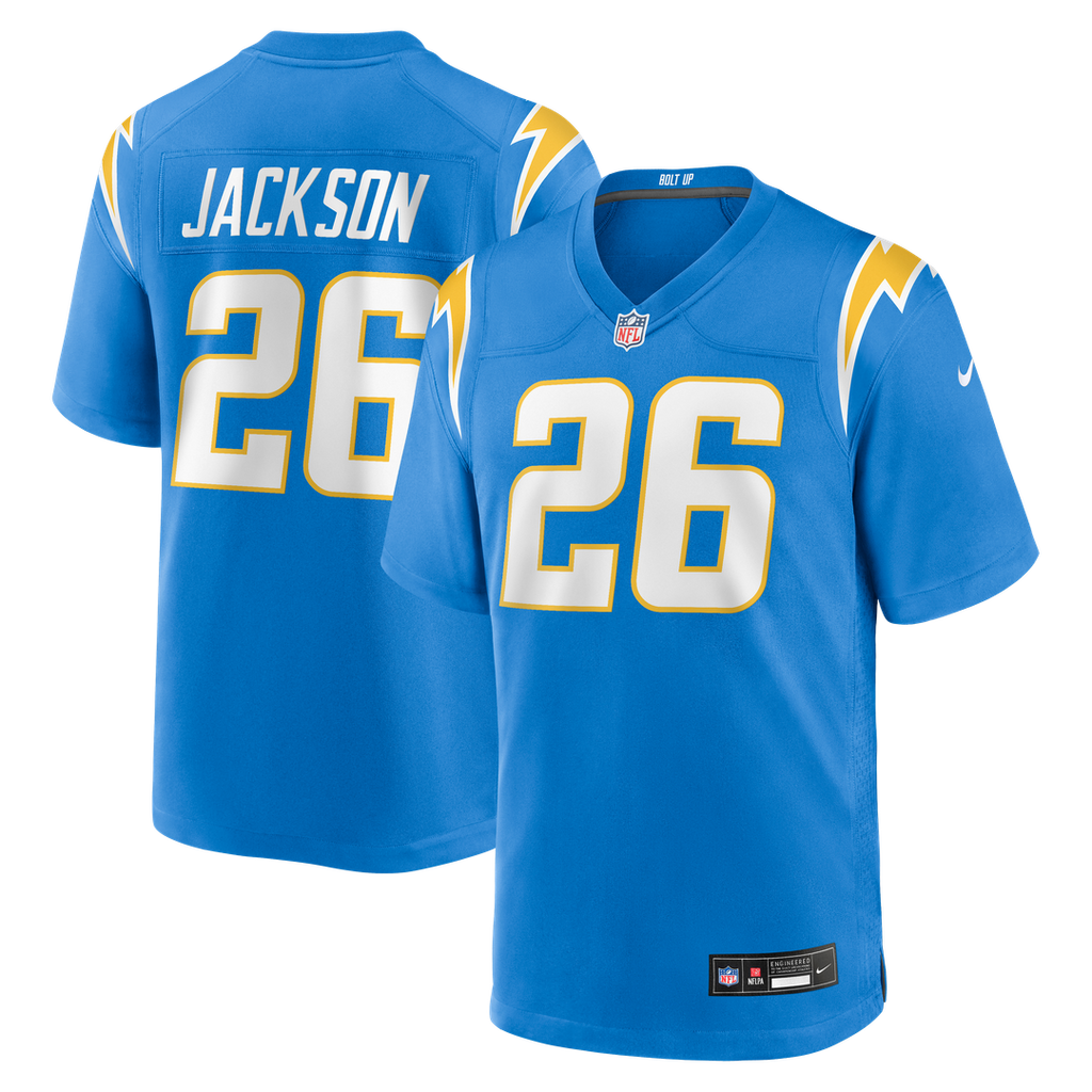 Los Angeles Chargers Donte Jackson Nike Powder Blue Team Game Jersey product image 1, provided for visual reference and
