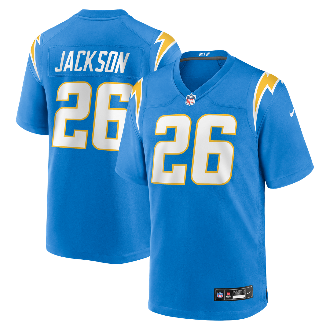 Los Angeles Chargers Donte Jackson Nike Powder Blue Team Game Jersey product image 1, provided for visual reference and