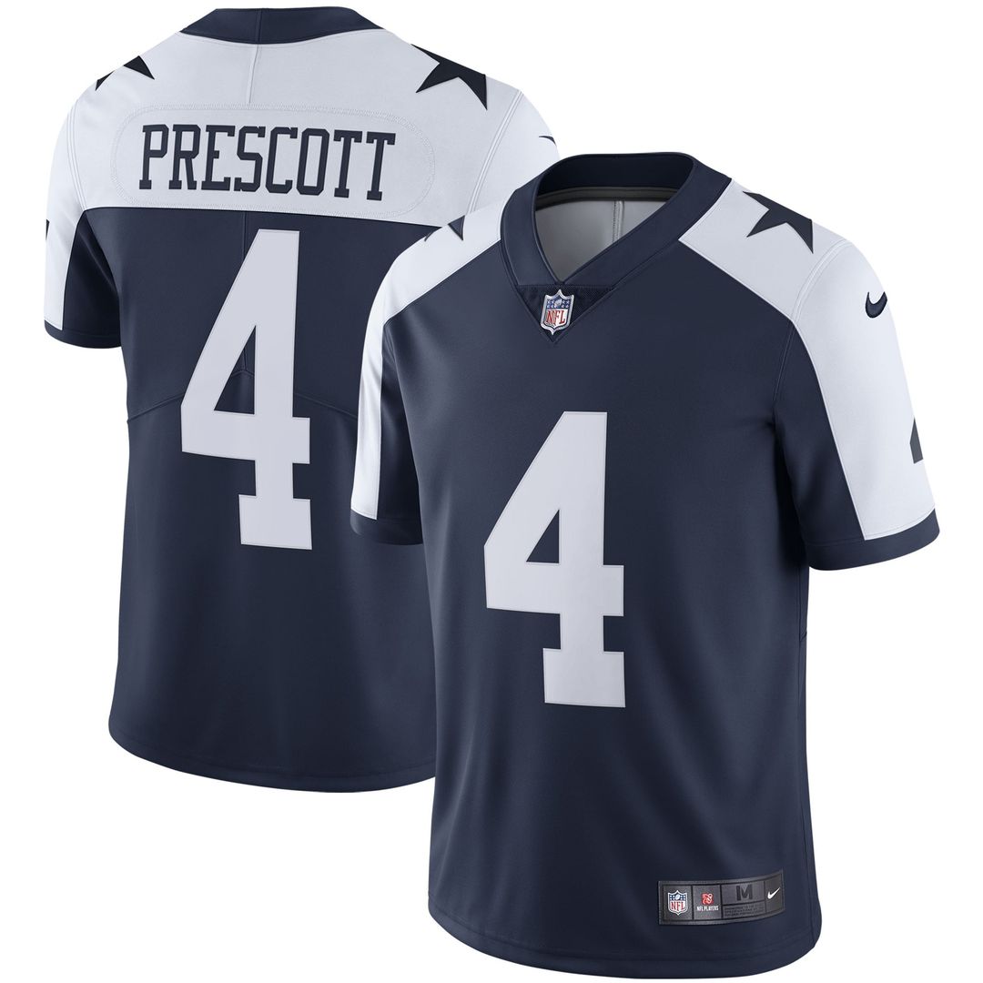 Dallas Cowboys Dak Prescott Nike White Vapor Limited Player Jersey product image 7, provided for visual reference and