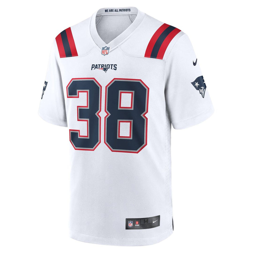 New England Patriots Rhamondre Stevenson Nike White Game Player Jersey product image 2, provided for visual reference and