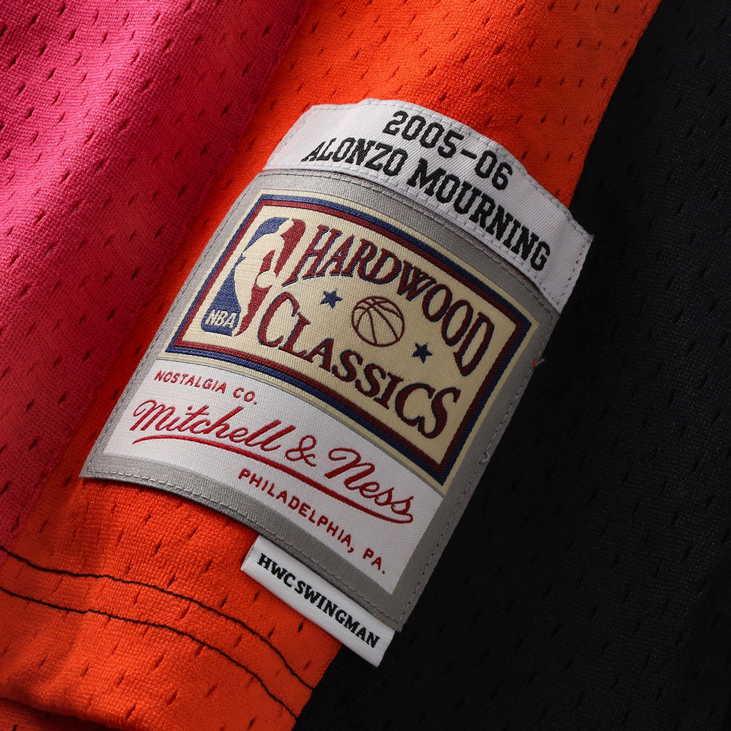 Miami Heat NBA Alonzo Mourning Hardwood Classics Road Jersey By Mitchell & Ness product image 5, provided for visual