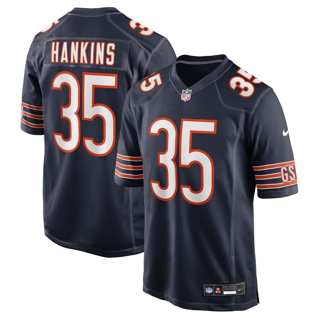Chicago Bears Deion Hankins Nike Navy Team Game Jersey product image 1, provided for visual reference and product detail
