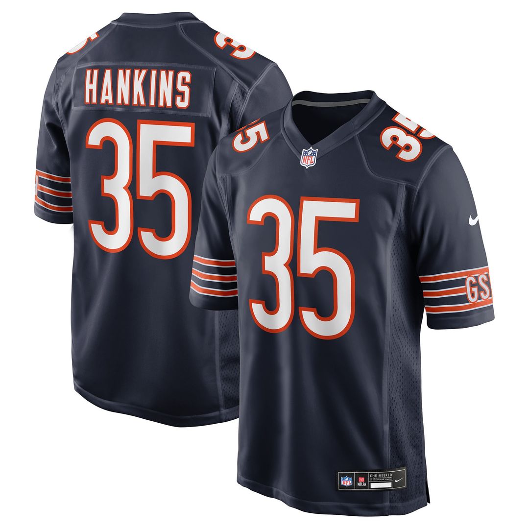 Chicago Bears Deion Hankins Nike Navy Team Game Jersey product image 1, provided for visual reference and product detail