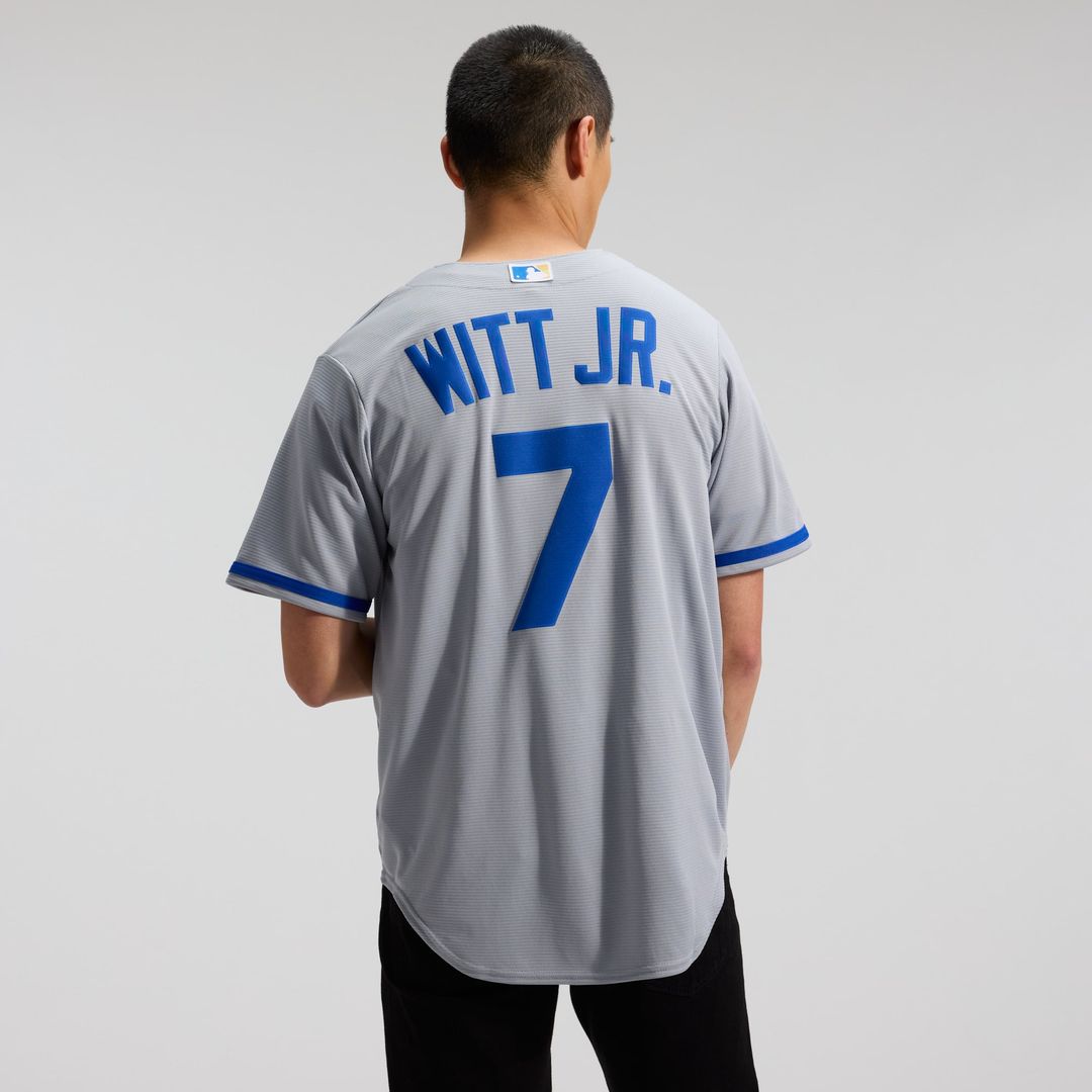 Kansas City Royals Bobby Witt Jr. Nike Gray Road Replica Jersey product image 3, provided for visual reference and product