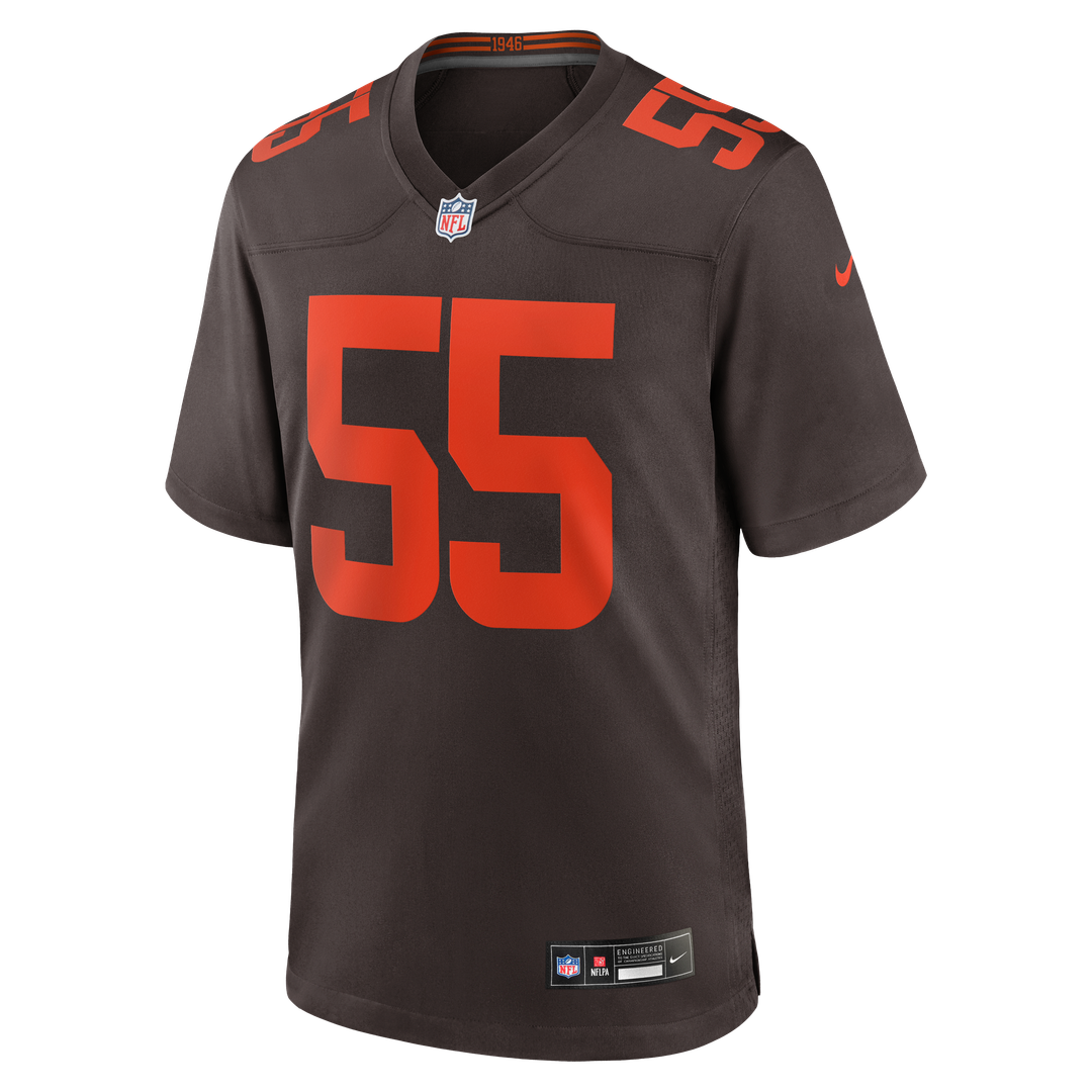 Cleveland Browns Spencer Fano Nike Brown Alternate Game Jersey product image 2, provided for visual reference and product