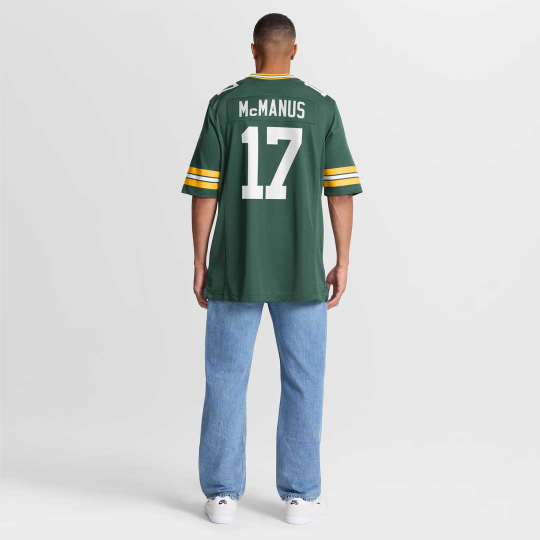 Green Bay Packers Brandon McManus Nike Green Team Game Jersey product image 8, provided for visual reference and product
