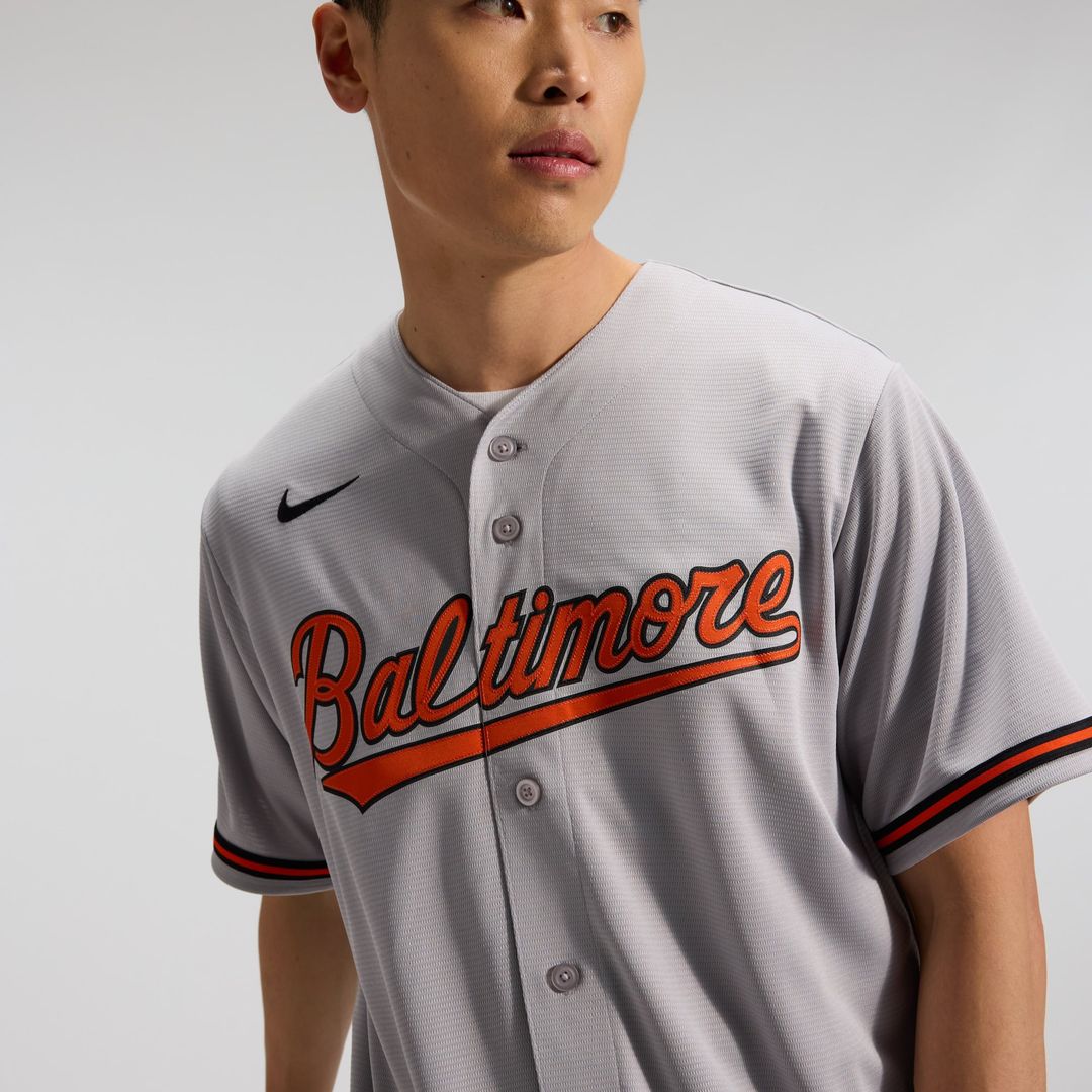Baltimore Orioles Nike Gray Road Replica Team Jersey product image 7, provided for visual reference and product detail review