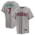 Arizona Diamondbacks Corbin Carroll Nike Gray Road Replica Jersey product image 1, provided for visual reference and product