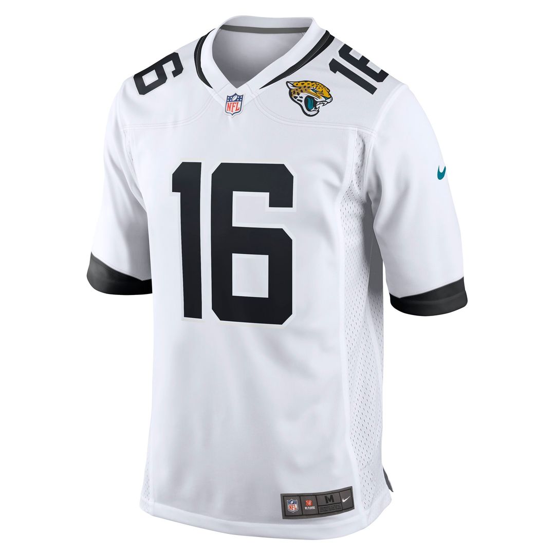 Jacksonville Jaguars Trevor Lawrence Nike White Game Jersey product image 2, provided for visual reference and product