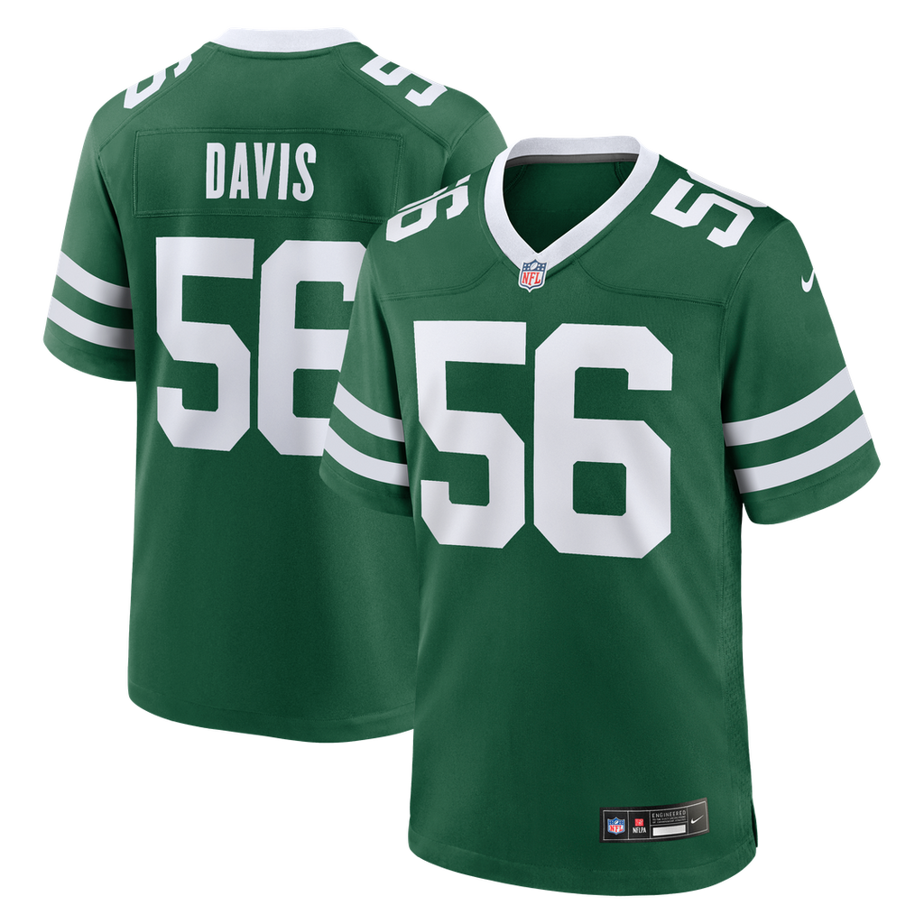 New York Jets Demario Davis Nike Legacy Green Team Game Jersey product image 1, provided for visual reference and product