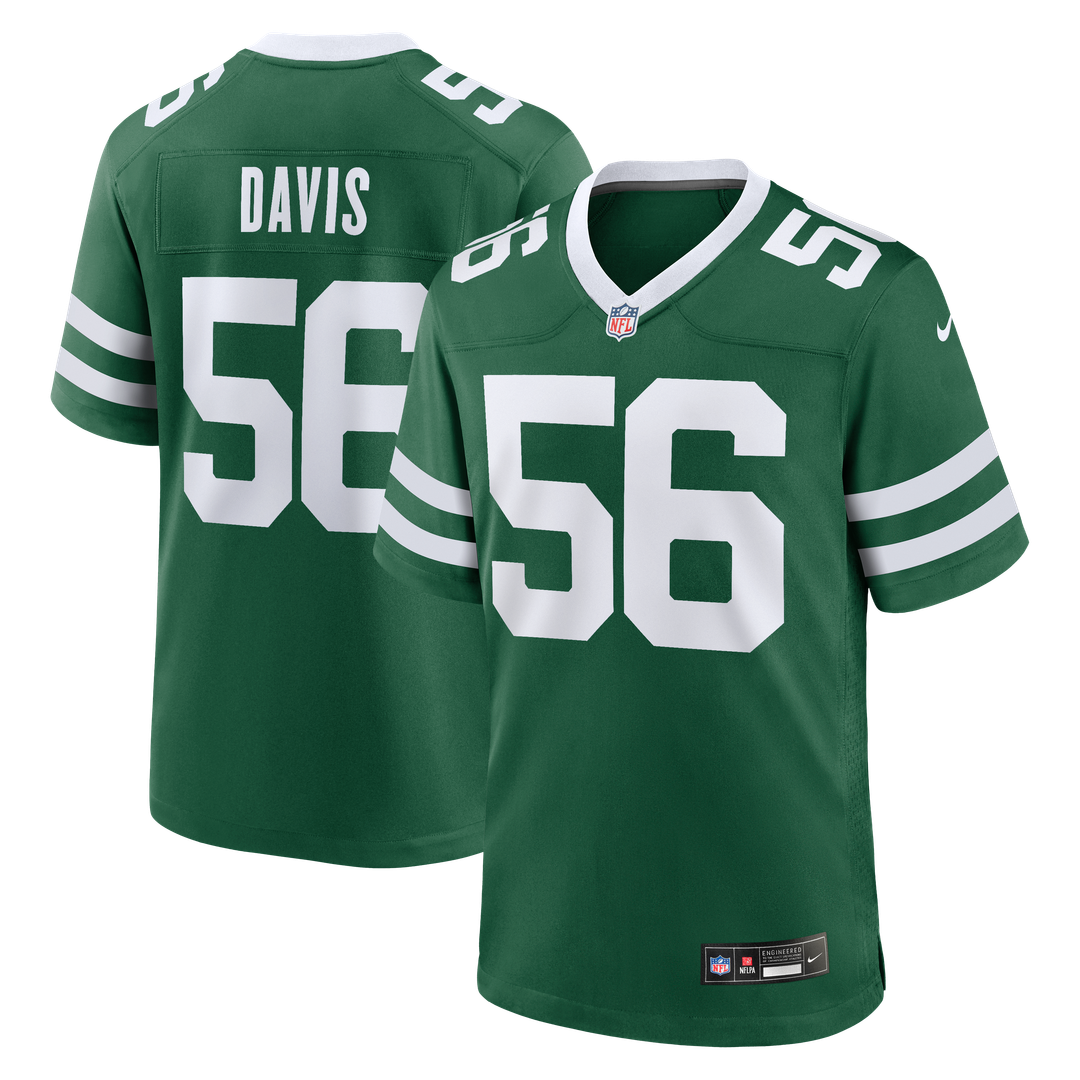 New York Jets Demario Davis Nike Legacy Green Team Game Jersey product image 1, provided for visual reference and product