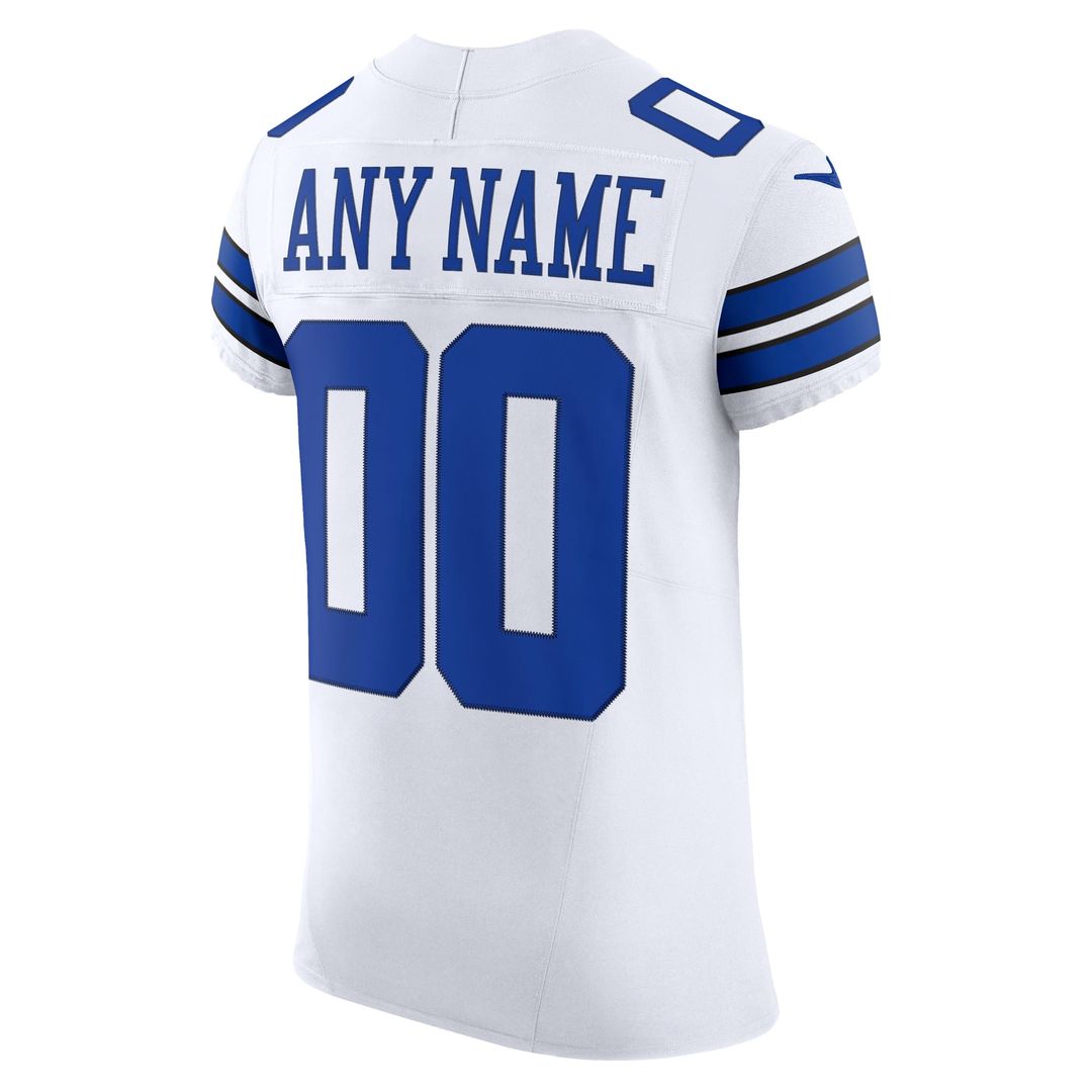Dallas Cowboys Nike White Vapor F.U.S.E. Elite Custom Jersey product image 3, provided for visual reference and product
