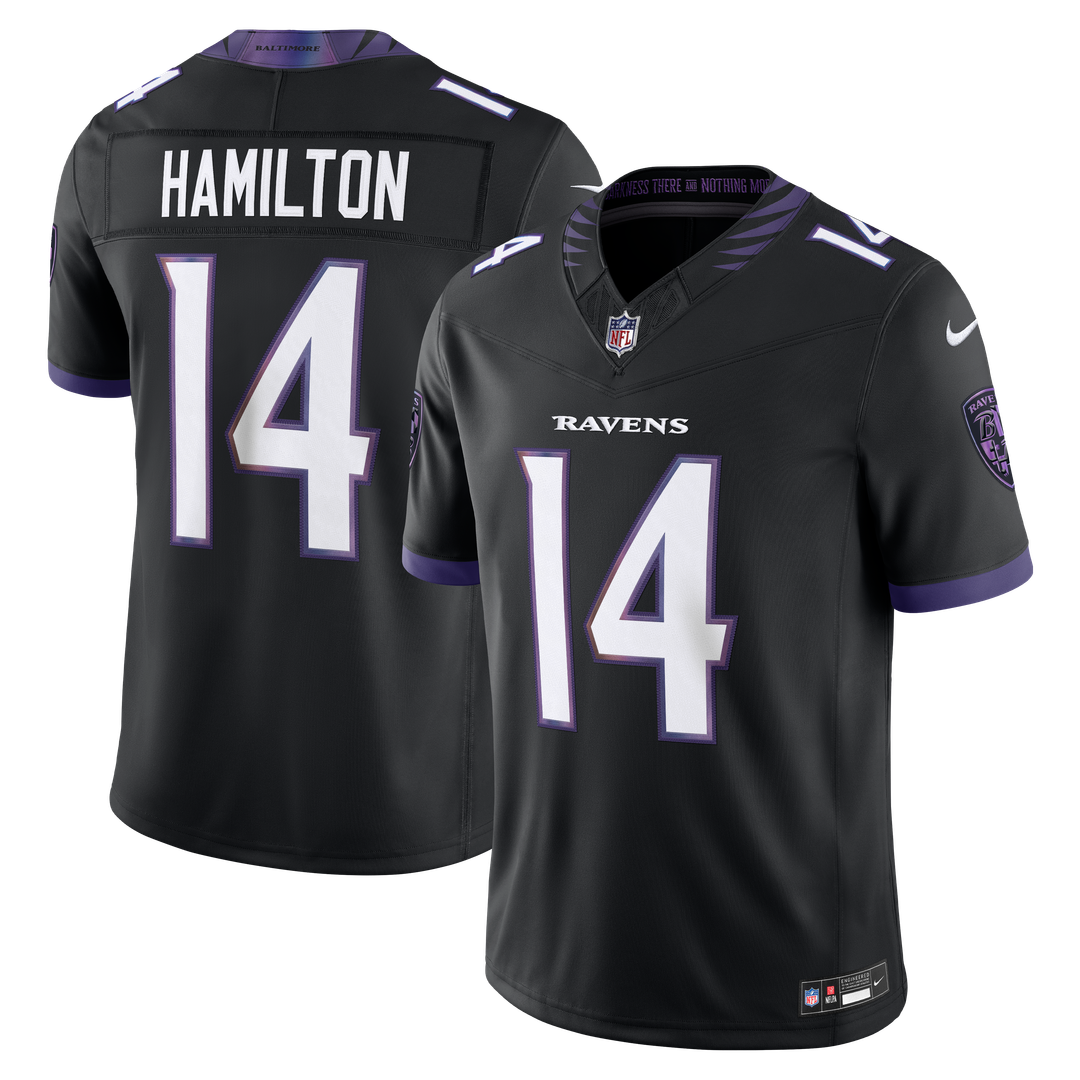 Baltimore Ravens Kyle Hamilton Nike Purple Team Vapor F.U.S.E. Stitched Limited Jersey product image 21, provided for visual