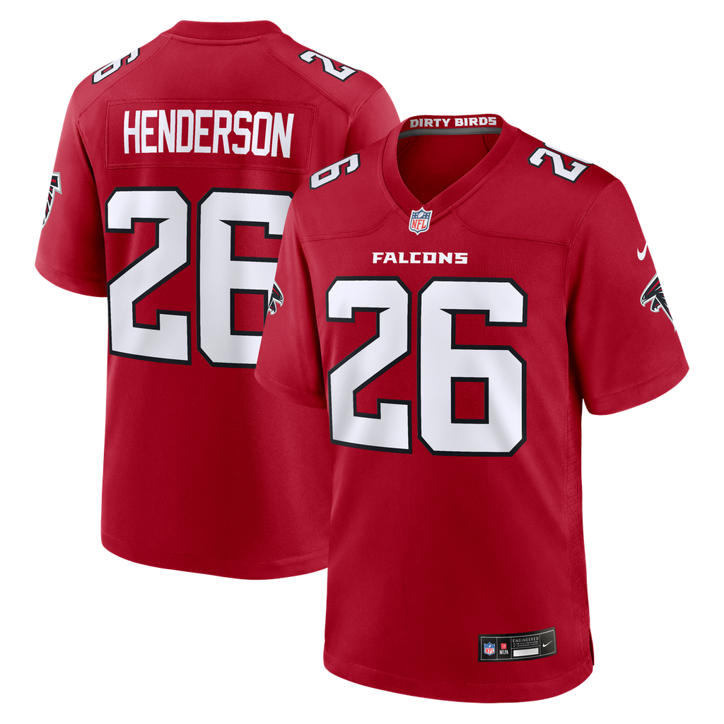 Atlanta Falcons CJ Henderson Nike Red Team Game Jersey product image 1, provided for visual reference and product detail