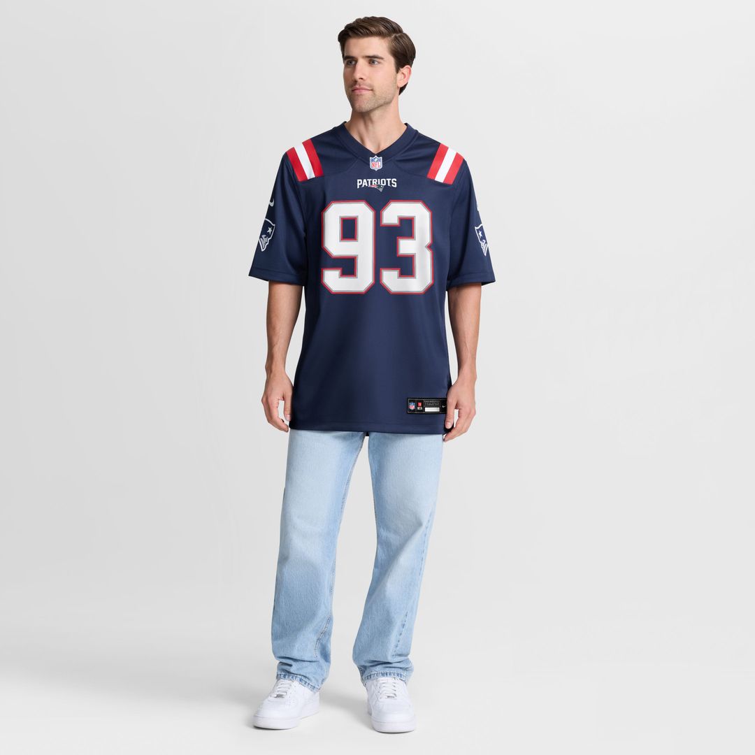 New England Patriots Leonard Taylor Nike Navy Team Game Jersey product image 2, provided for visual reference and product