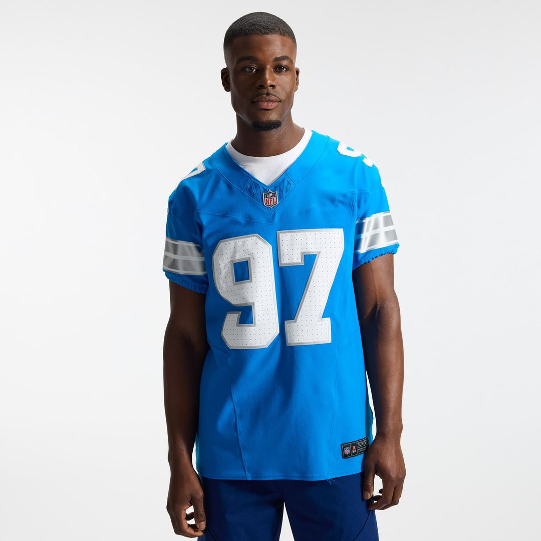 Detroit Lions Aidan Hutchinson Nike Blue Alternate Vapor F.U.S.E. Elite Jersey product image 2, provided for visual