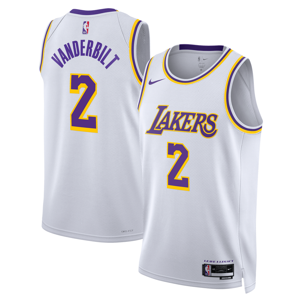 Los Angeles Lakers Nike Association Edition Swingman Jersey - White - Jarred Vanderbilt - Unisex product image 1, provided