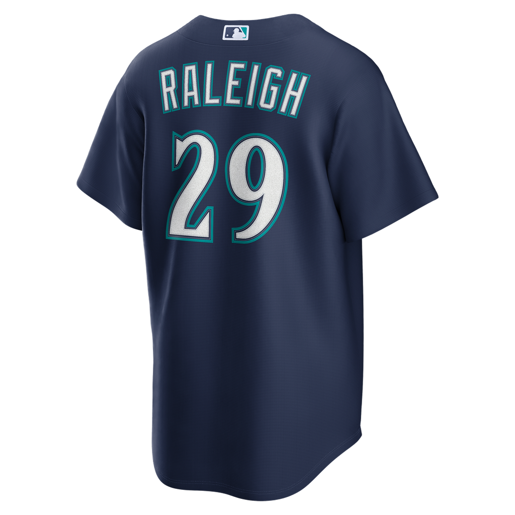 Seattle Mariners Cal Raleigh Nike Navy Road Replica Jersey product image 6, provided for visual reference and product detail
