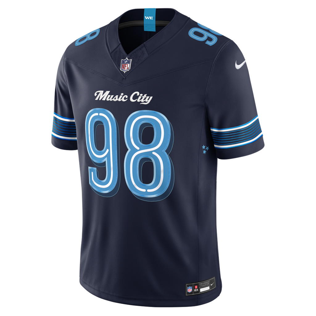 Tennessee Titans Jeffery Simmons Nike Navy 2026 Rivalries Collection Stitched Limited Jersey product image 2, provided for