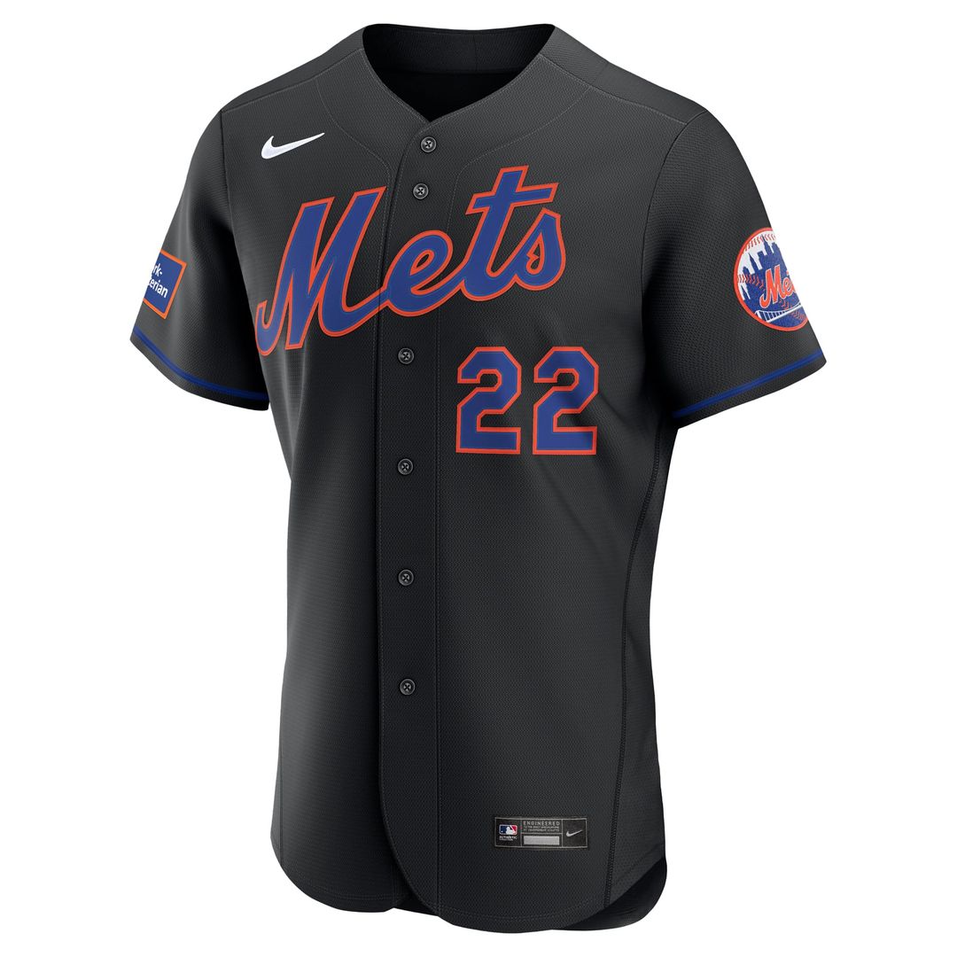 New York Mets Juan Soto Nike Black Alternate Authentic Sponsor Patch Jersey product image 2, provided for visual reference