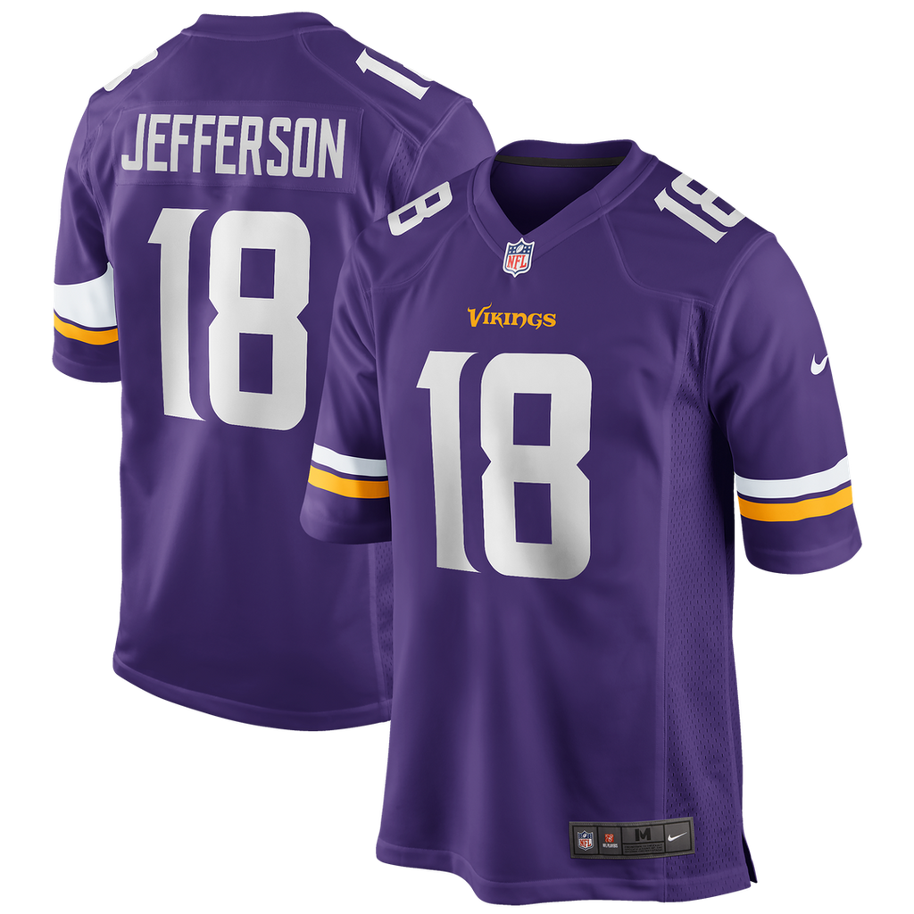 Minnesota Vikings Justin Jefferson Nike White Game Player Jersey product image 7, provided for visual reference and product