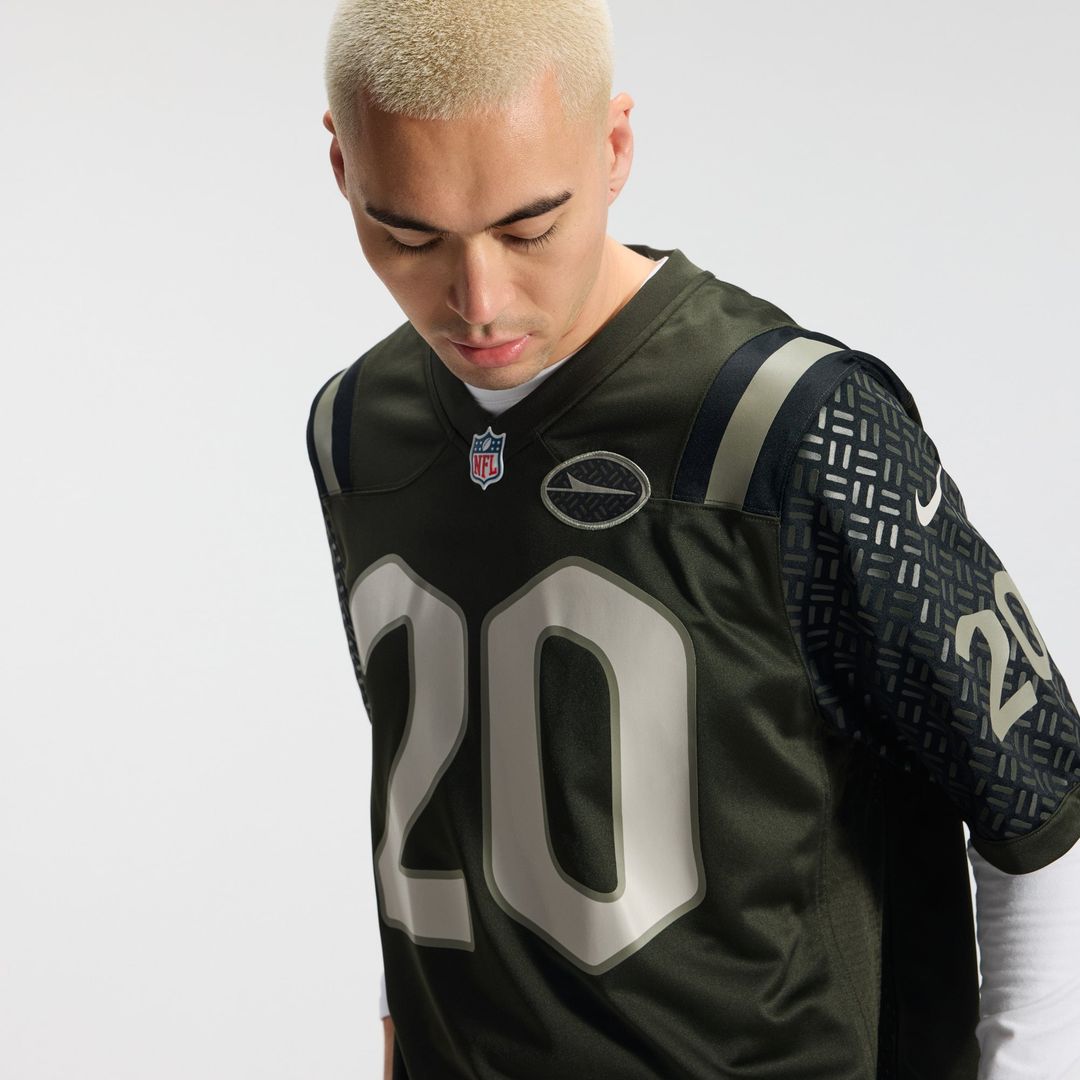 New York Jets Breece Hall Nike Green Rivalries Collection Game Jersey product image 10, provided for visual reference and