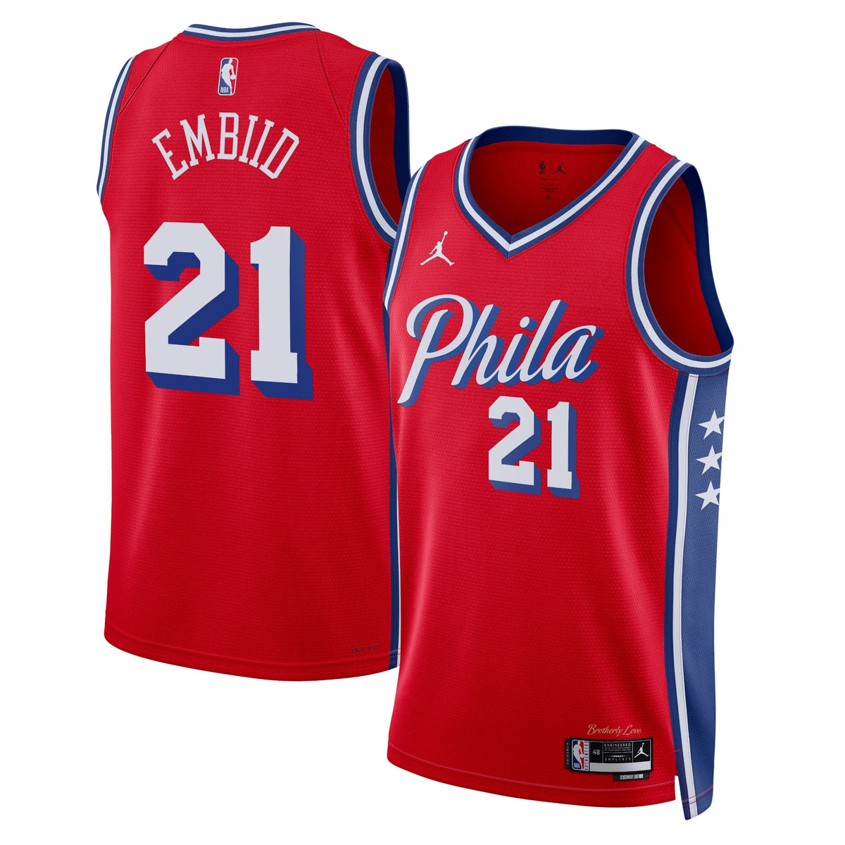 Philadelphia 76ers Jordan Statement Edition Swingman Jersey - Red - Joel Embiid - Unisex product image 1, provided for