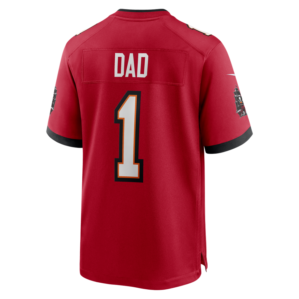 Tampa Bay Buccaneers Number 1 Dad Nike Red Game Jersey product image 3, provided for visual reference and product detail