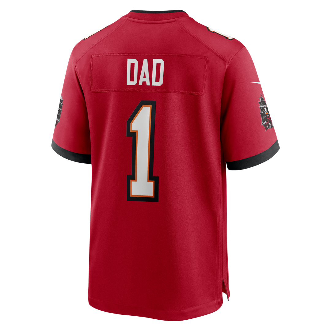 Tampa Bay Buccaneers Number 1 Dad Nike Red Game Jersey product image 3, provided for visual reference and product detail