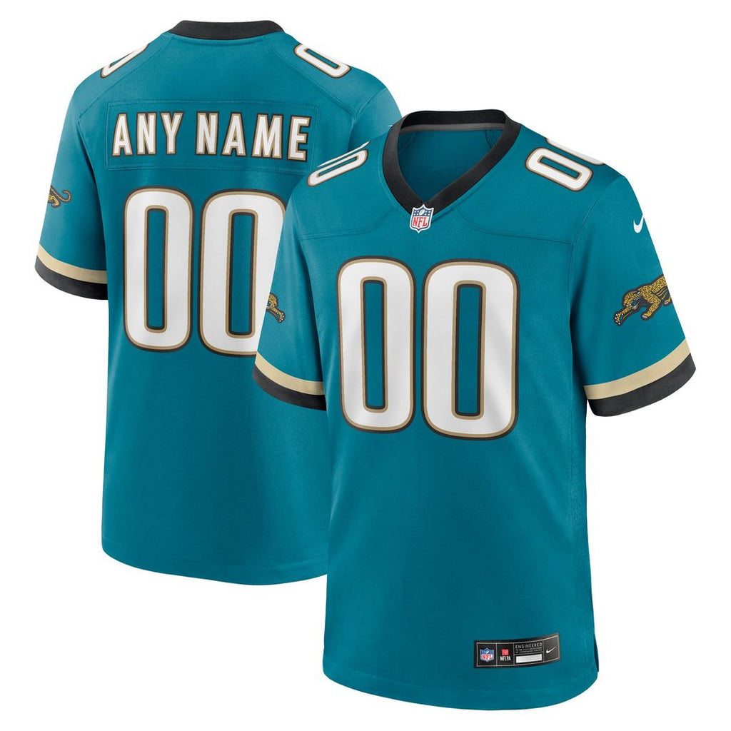 Jacksonville Jaguars Nike Teal Prowler Throwback Custom Game Jersey product image 1, provided for visual reference and