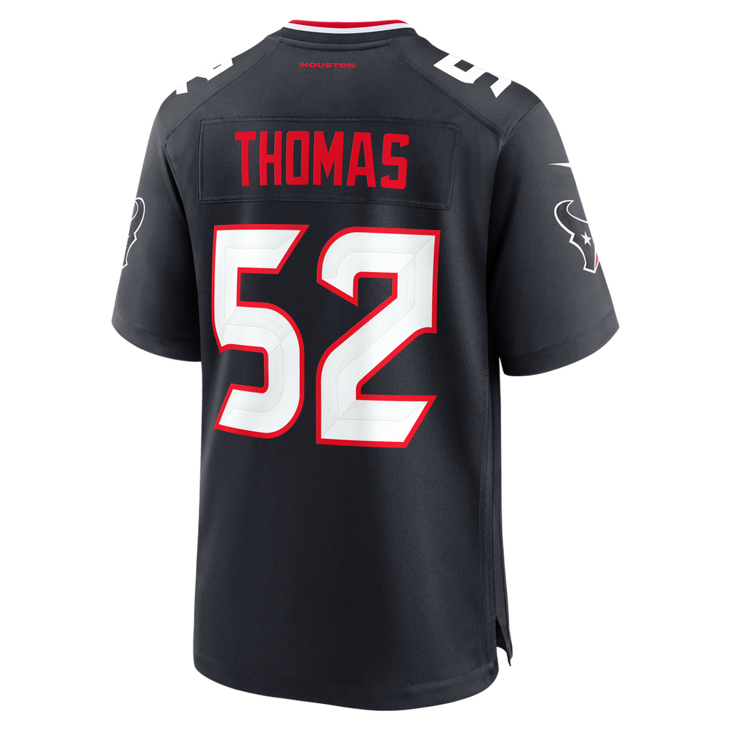 Houston Texans Xavier Thomas Nike Navy Team Game Jersey product image 3, provided for visual reference and product detail