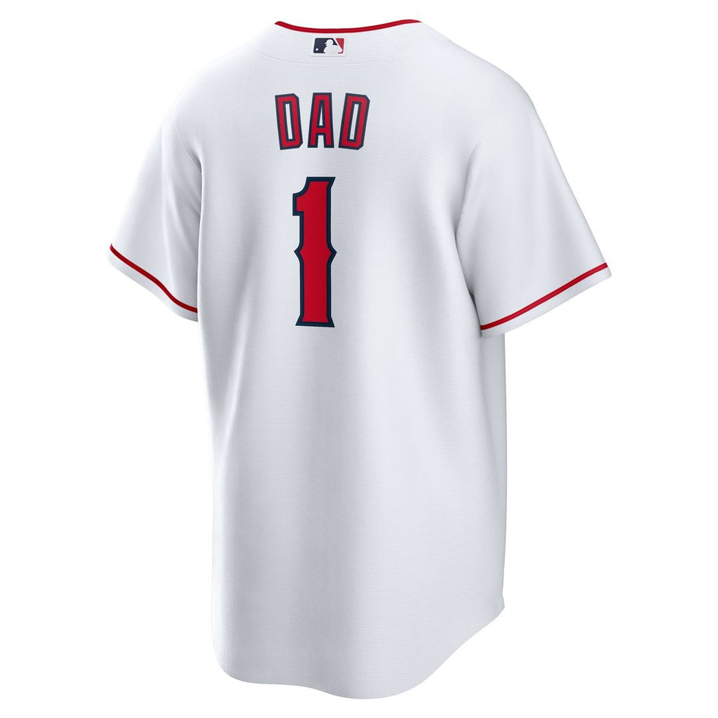 Los Angeles Angels Nike White #1 Dad Home Replica Jersey product image 3, provided for visual reference and product detail