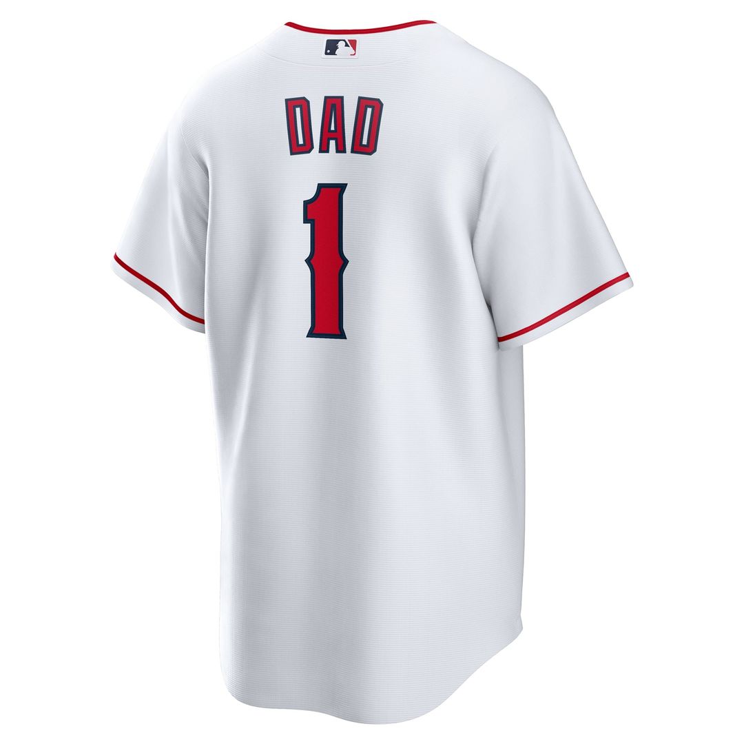 Los Angeles Angels Nike White #1 Dad Home Replica Jersey product image 3, provided for visual reference and product detail