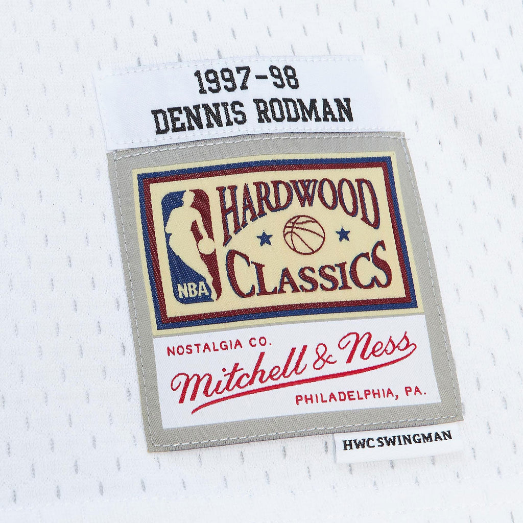 Chicago Bulls Mitchell & Ness Dennis Rodman 1997 Cracked Cement Swingman Jersey - White product image 6, provided for visual